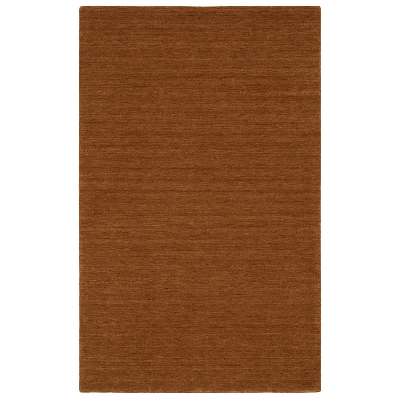 Tapis en laine rouille unie Makhari, Rectangle 10 pi x 13 pi