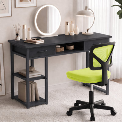 Ensemble de bureau et de chaise: bureau d'ordinateur de 48 pouces et chaise en filet noir à hauteur réglable