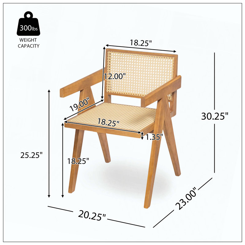 Ensemble de chaises de salle à manger avec accoudoirs idéal pour une utilisation quotidienne dans la salle à manger, Naturel