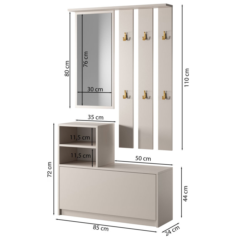 Hall Tree 85cm Wide