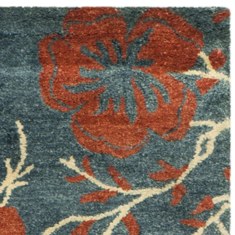 Jolyne Metro Hand Tufted Wool Floral Rug, Rectangle 6' x 9'