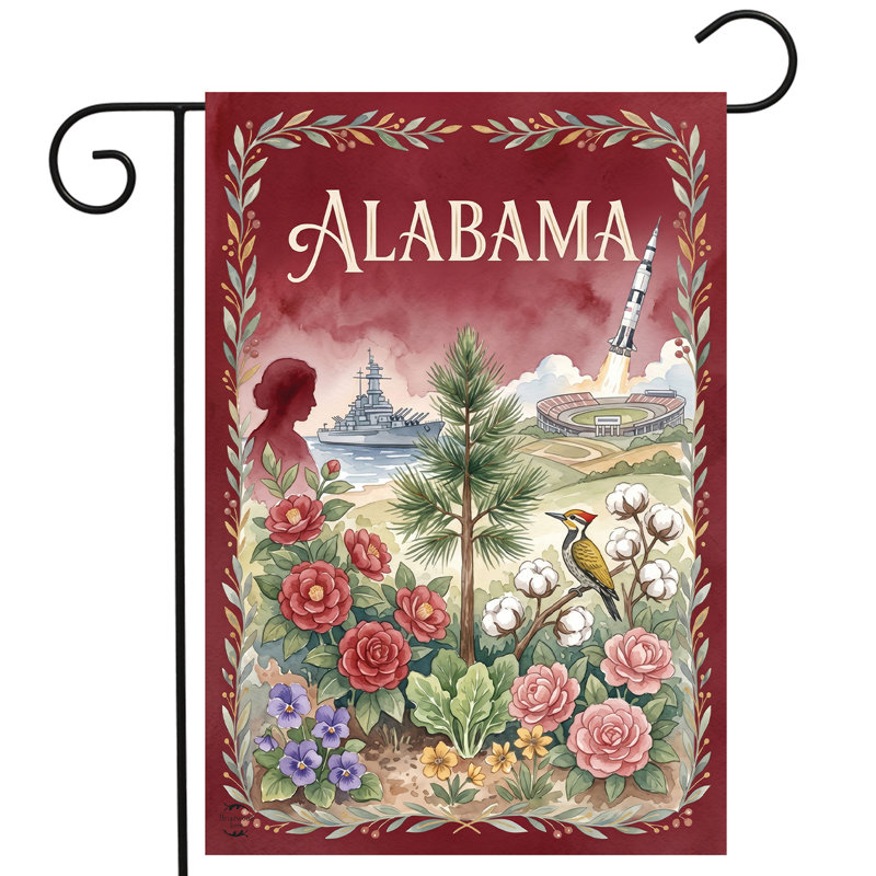 Alabama State Pride Garden Flag 12x18