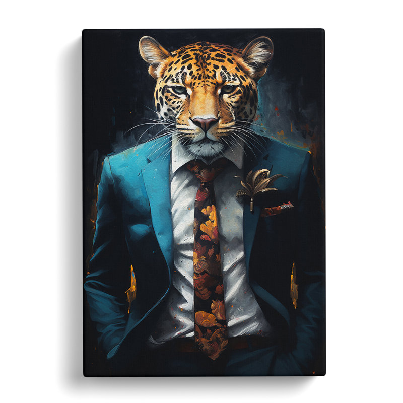 Leopard In A Suit No.4 - Print, 60cm H x 40cm W x 3cm D