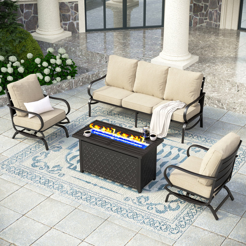 Tapasi Outdoor Patio Conversation Furniture Set, Beige