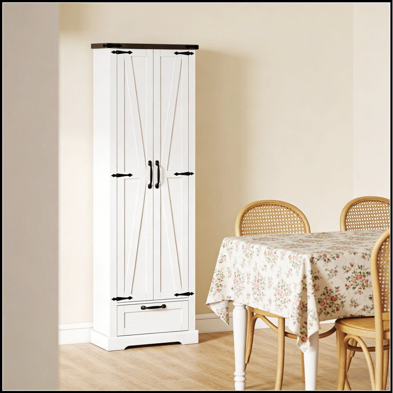 Armoire de rangement de salon moderne avec tablettes réglables et tiroir, parfaite pour les espaces organisés et élégants