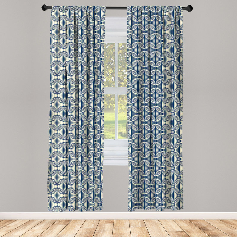 Retro Print of Pastel Colors Semi-Sheer Rod Pocket Sliding Panels, 28" x 63"