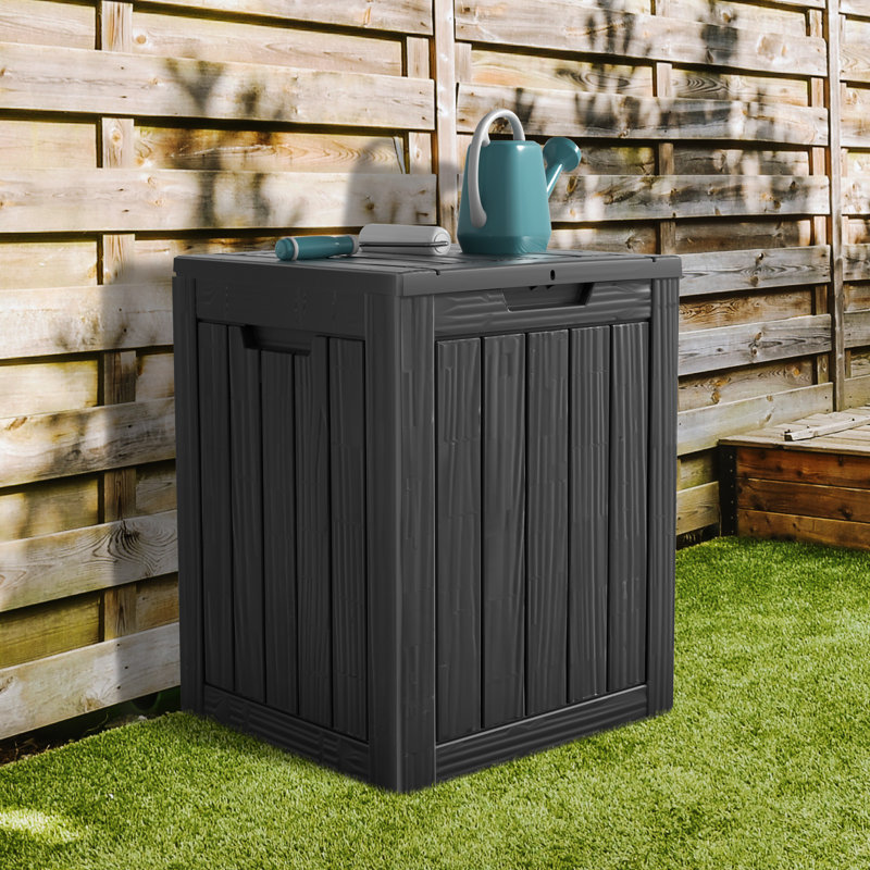 Boîte de rangement en résine résistante à l'eau 28 gallons, Noir