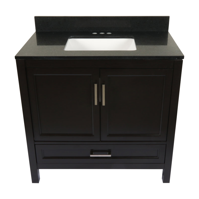 Ella 37'' Single Bathroom Vanity with Engineered Quartz Top
