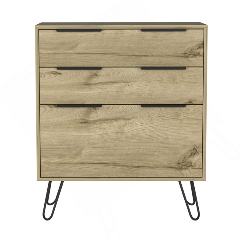 Commode 3 tiroirs Kirsage Chêne clair