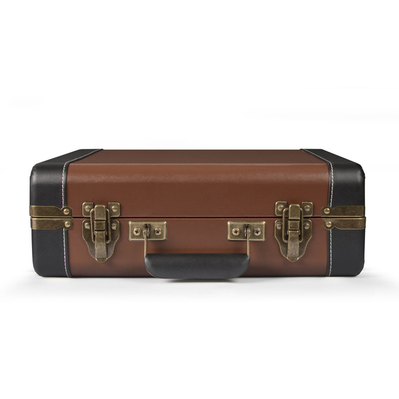Executive Deluxe Portable Decorative Record Player, Brown
