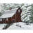 Red barn in snow - Framed canvas for living room decor