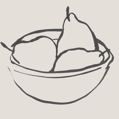 Simple Pear II 1 Piece Wrapped Canvas Wall Art