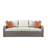 Bitanya 82''L Outdoor Patio Sectional Sofa with 2 Pillows and 2 Ottomans in Beige and Gray