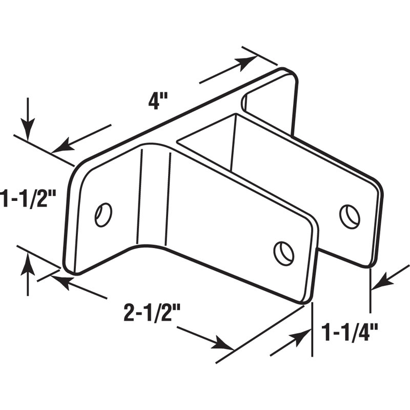 Two-Ear Pilaster Bracket, For 1-1/4 in. Panels, Zinc Alloy, Chrome Plate (Single Pack)