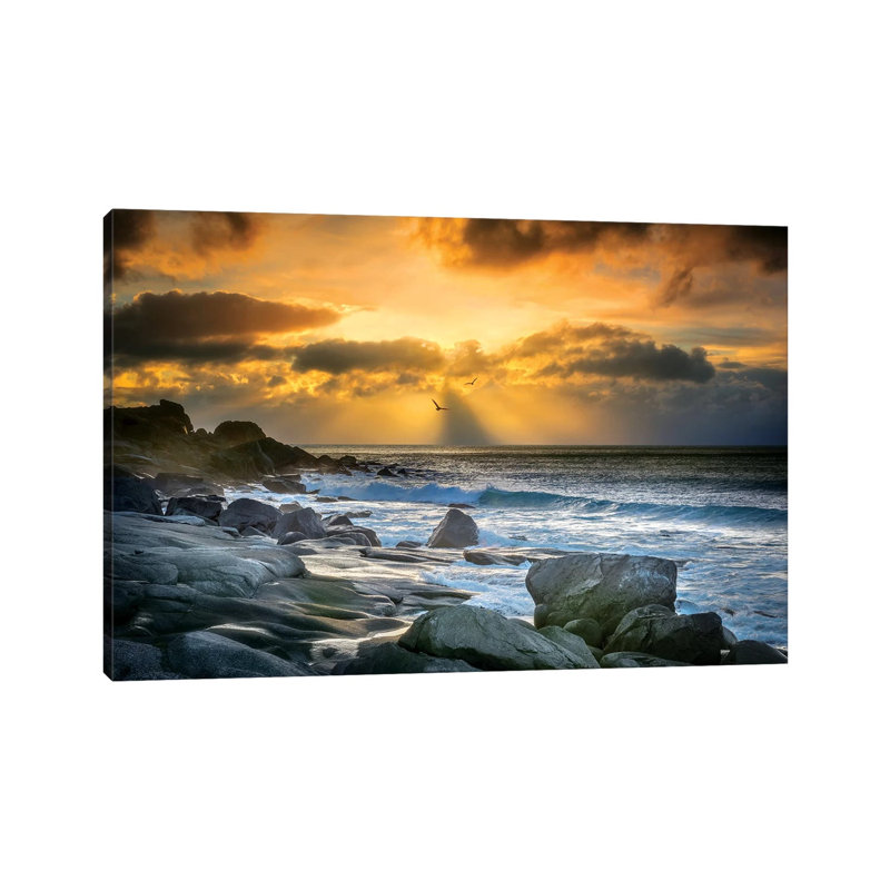 Lofoten Beach And Stones by Marco Carmassi - Print on Canvas, Wrapped Canvas, 20.32 cm H x 30.48 cm W