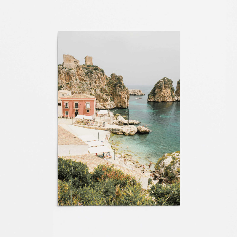 Imprimé de bord de mer côtier, Papier, H 14 po x l 11 po x P 0,1 po