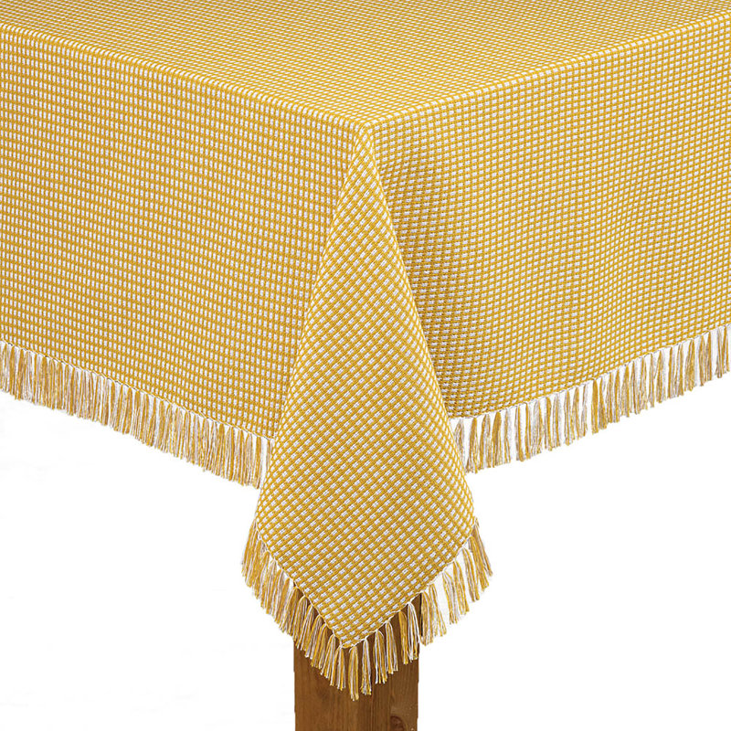 Nappe châtaigne en coton à 100 % Gingham, 52 po x 52 po, Or