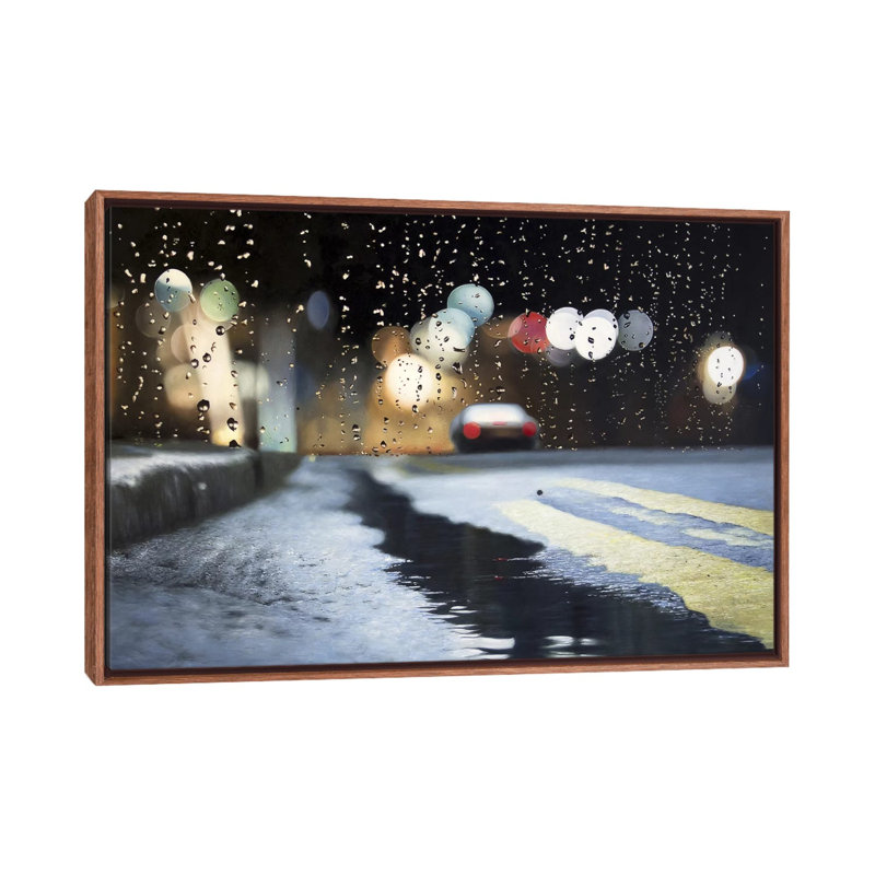 Brief Encounter by Shay Kun - Print on Canvas, 66.04 cm H x 45.72 cm W, Classic Brown Wood Framed