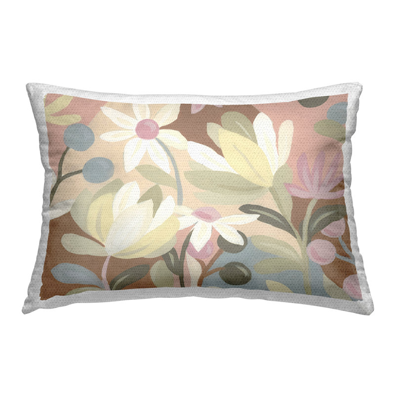 Coussin d'extérieur imprimé Modern Tangled Blooms par June Erica Vess