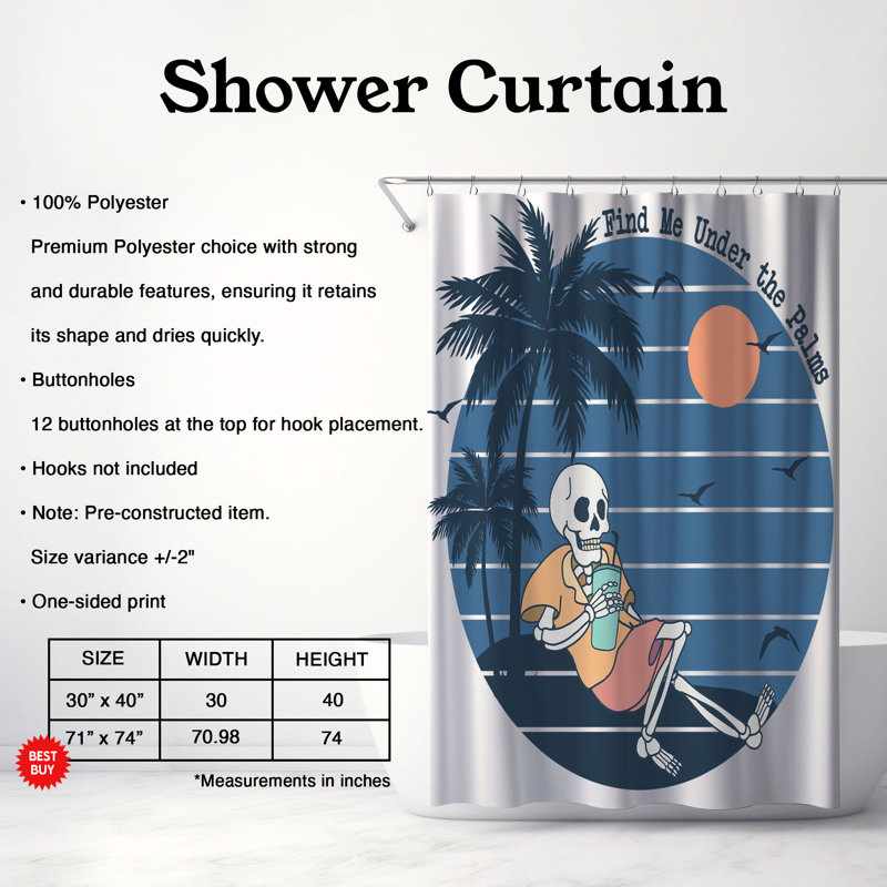 Fortine Shower Curtain, H 74 po x l 71 po