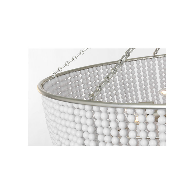 Aerin 18 - Light Chandelier, Burnished Silver Leaf, White