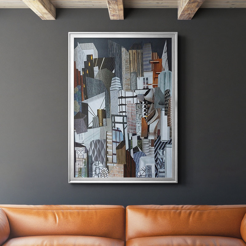 Western Metropolis par Coco Good Print, H 42,5 po x l 30,5 po x P 1 po, Argent