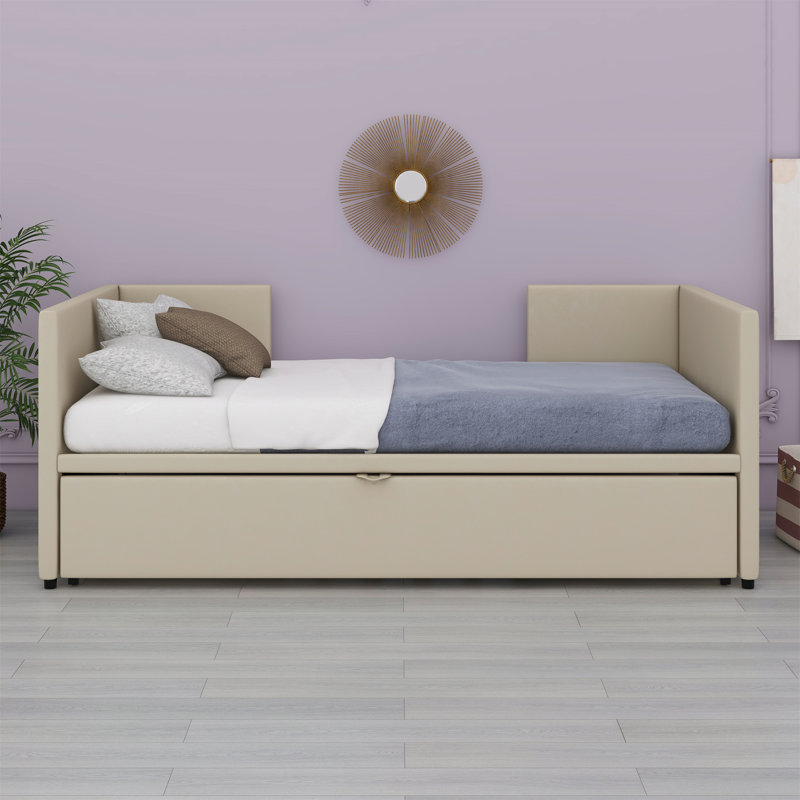 Lit de jour rembourré Erline, Beige