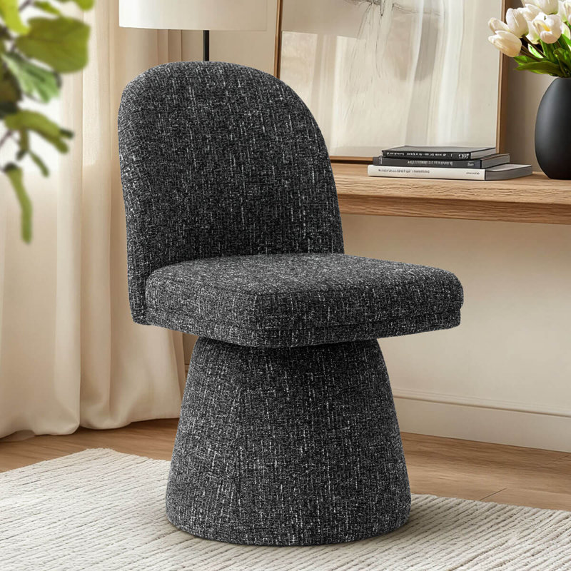 Chaise de meuble-lavabo pivotante rembourrée à 360 °, Noir
