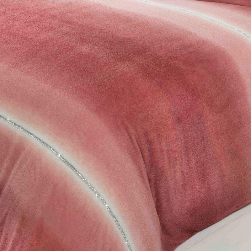 Aariyona Striped Duvet Cover Set with Pillowcases, Blush, Single - 1 Standard Pillowcase