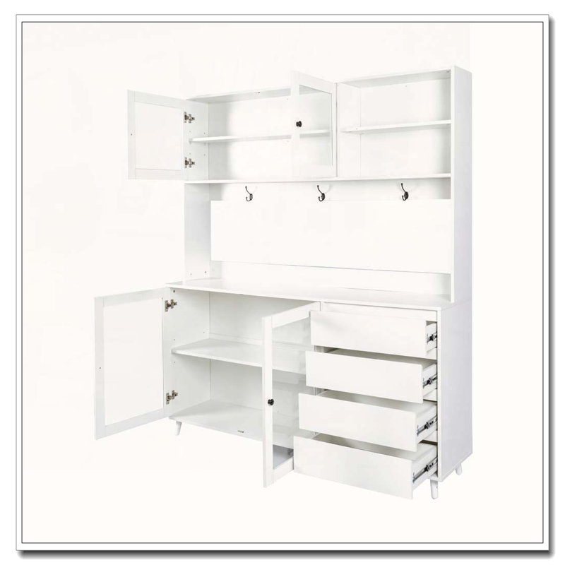 63" W Large Kitchen Hutch Cabinet