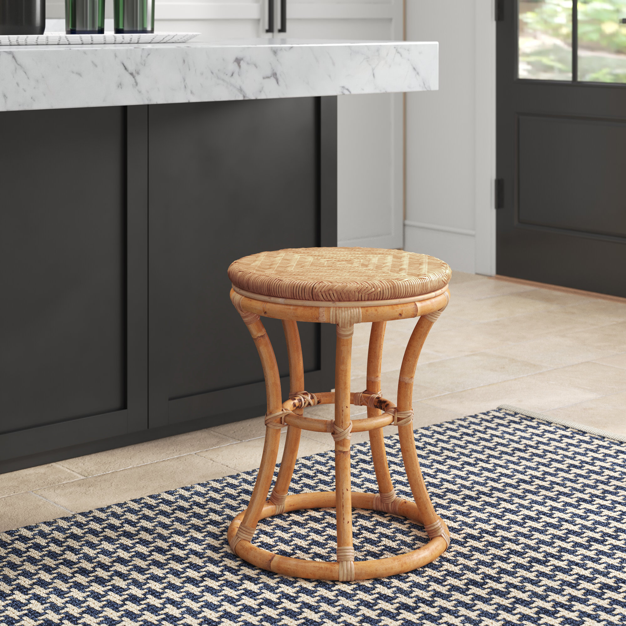 Rattan accent deals stool