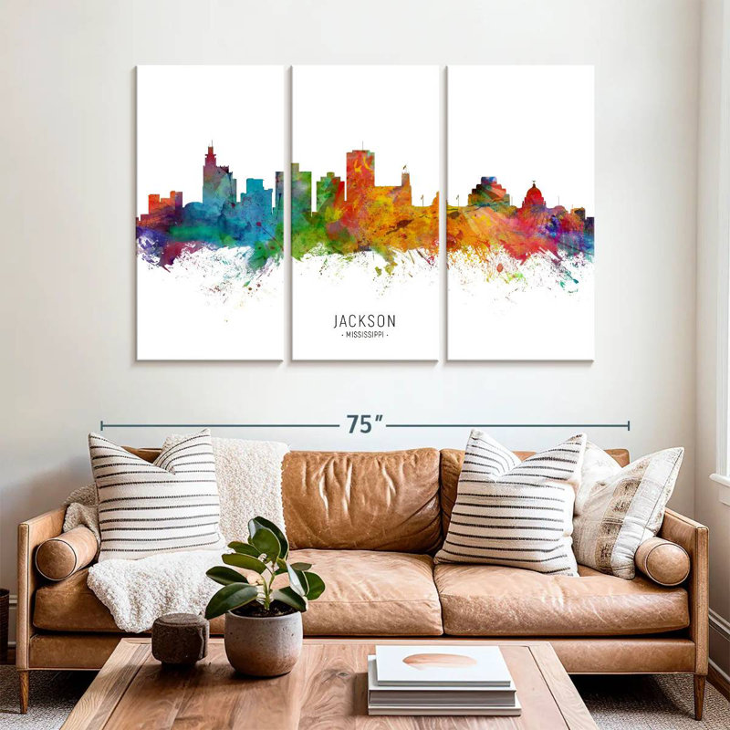 Jackson Mississippi Skyline I, 20" H x 33" W