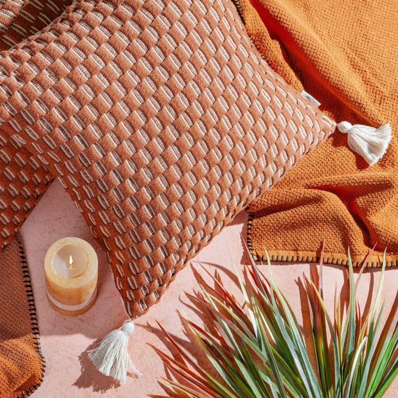 Gehl Indoor / Outdoor Geometric Square Euro Cushion Cover, 60 x 60cm, Brick