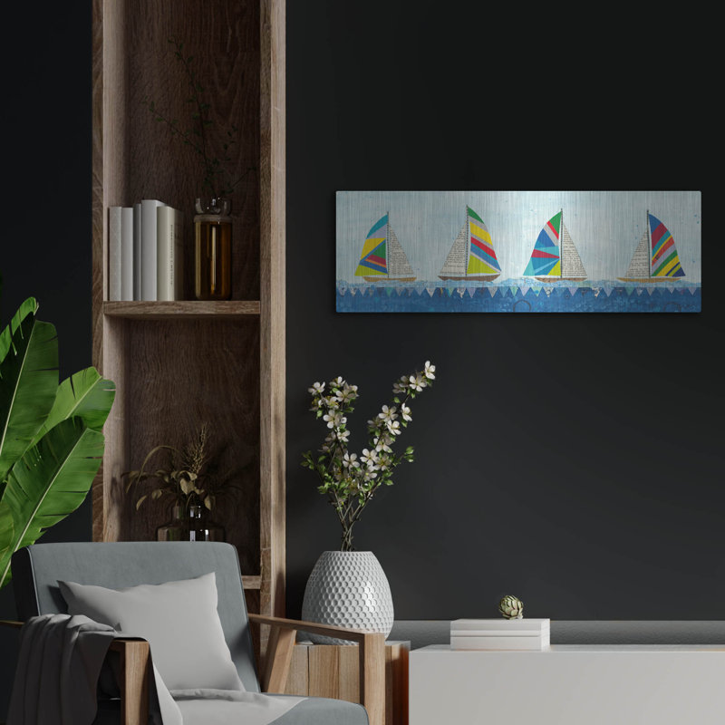 «Rainbow Spinnakers V» par Courtney Prahl, H 12 po x l 36 po