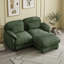 Canapé d'angle en chenille avec pouf amovible-669412283