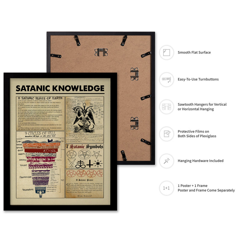 Satanic Knowledge, Black Framed, Poster, 12"H x 16"W