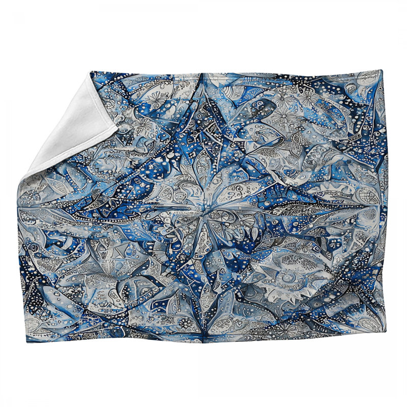 Jeté polaire Intricate - Jetés mandala pour canapés ou lits, L 60 po x l 50 po