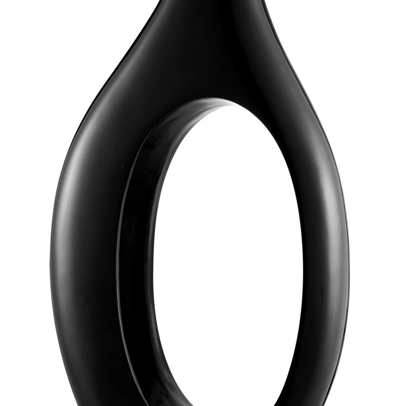 Hajari Modern Decorative Resin Handmade Floor Vase, 34" H x 13" W x 5" D, Black