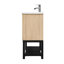 Armoire de salle de bain autoportante de 36 pouces avec comptoir en céramique blanche, lavabo et robinet texturé, 2 portes de rangement, tablette ouverte en fer pour une grande surface froide et chaude, base en métal pour l'intérieur et l'extérieur-942801640