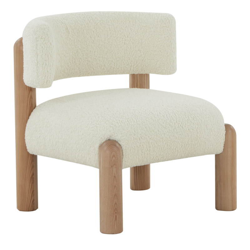 Fauteuil demi-tonneau l 25,8 po Lilou, Blanc