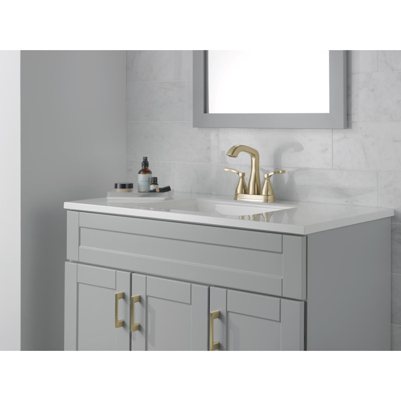 Stryke Centerset Bathroom Faucet with Drain Assembly, Champagne Bronze