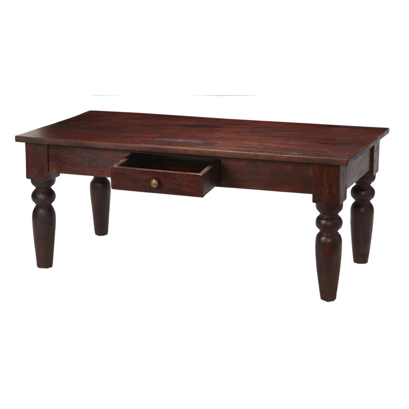 Stockholm Solid Wood Four Leg Coffee Table with Storage