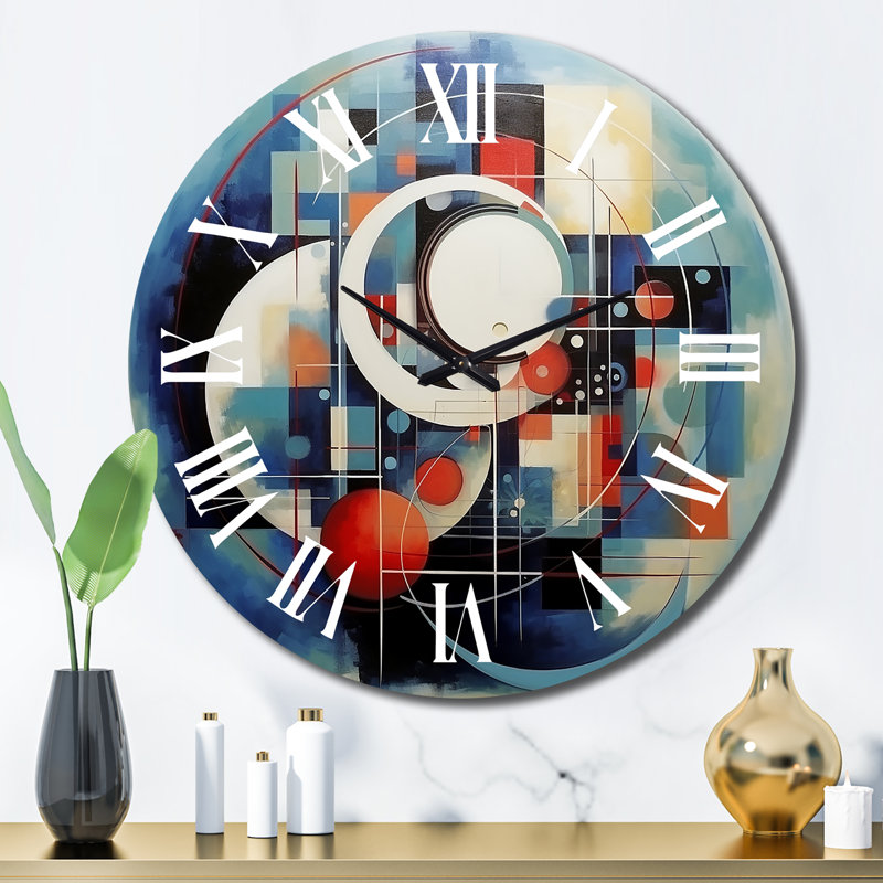 Comptis - Horloge murale moderne géométrique, Grand