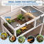 Reptile Habitat Tortoise House with Lamp Holder, 3-Side Large Observation Windows