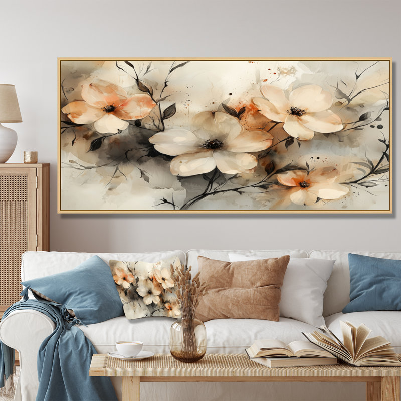 Jabir - Floral Wall Art, H 28 po x l 60 po, Toile tendue, Ne s’applique pas