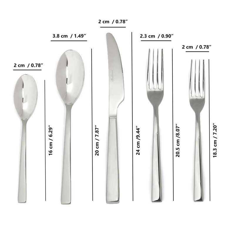 Milan Stainless Steel Flatware Set, Service for 4, Silver