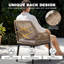 Ensemble de salle à manger pour patio en métal avec trou de parasol et coussins à fermeture à glissière-1166480776-1166480778-1166480779