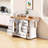 56" White Kitchen Island with Power Outlet, Drop Leaf, 6 Drawers & Lockable Wheels – Rubberwood & MDF-1321246435