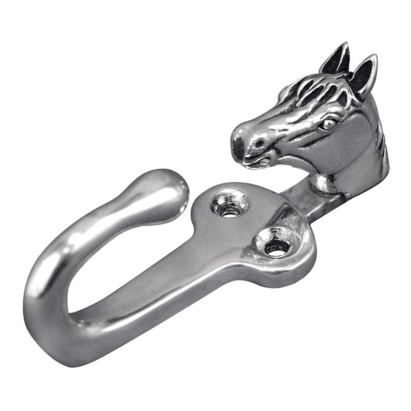 Equestre Wall Hook, Antique Silver