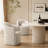 Upholstered Dining Chairs With Casters, Fully Assembled Round Barrel Armchair Set Of 4, Solid Wood Accent Vanity Chair For Dining Room Living Room-1155344594